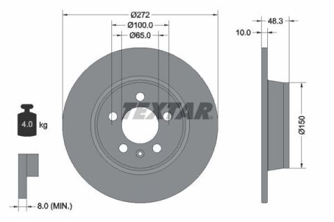 Диск тормозной (задний) Audi A1 1.0-1.8 14-18 (272x10) PRO