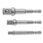 Набор переходников для шуруповерта M6x1/2"-1/4"-3/8" 3 ед., фото 2 - интернет-магазин Auto-Mechanic