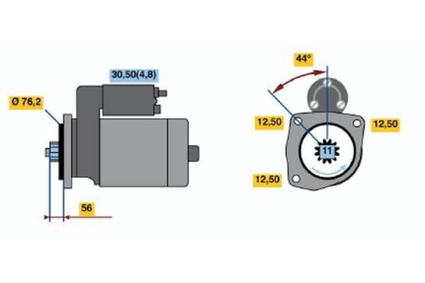 Стартер VW Caddy 09-/Golf 1.6-2.0 D 09-16/Skoda Octavia 09-13 (12V/1.7 kw) (замінено на 1986S00802)