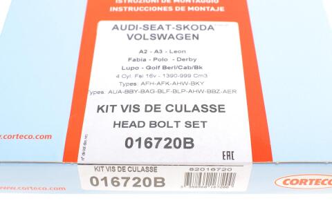 Болти головки (к-кт 10шт.) VW Caddy II/III 1.4i Болти головки (к-кт 10шт.) VW Caddy II/III 1.4i