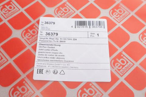 Прокладка поддона BMW 1 (E87)/3 (E46/E90) 1.6i/1.8i/2.0i 01-, N40/N42/N43/N45/N46