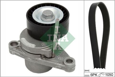 Комплект ремня генератора Citroen C2/C3/C4/Peugeot 207/307 1.2/1.6 03-, (6PK 1050)