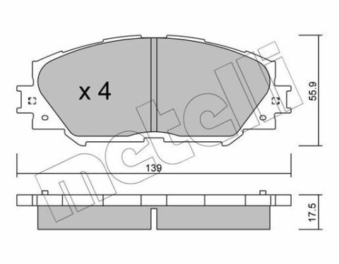 Колодки тормозные (передние) Toyota Corolla 01-18/Auris 07-12/Rav4 III 05-/Yaris/Prius+ 12-