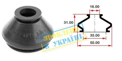 Пильник опори кульової рульового наконечника (універсальний) (35х16x31) Пильник опори кульової рульового наконечника (універсальний) (35х16x31)