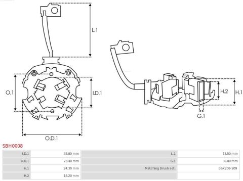 Щеткодержатель стартера Skoda Octavia/VW T4 91- Щеткодержатель стартера Skoda Octavia/VW T4 91-