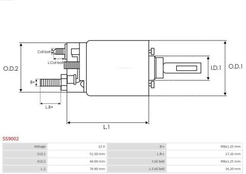 Реле стартера втягуюче (12V) Ford Transit 86-00 Реле стартера втягуюче (12V) Ford Transit 86-00