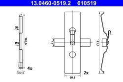 Планка супорта (переднього) прижимна (к-кт) VW Touareg 3.0-6.0 02- 