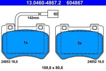 Комплект гальмівних накладок, дискове гальмо
