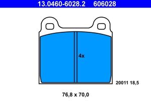 Комплект гальмівних накладок, дискове гальмо