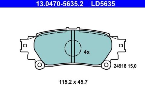 Комплект гальмівних накладок, дискове гальмо Комплект гальмівних накладок, дискове гальмо