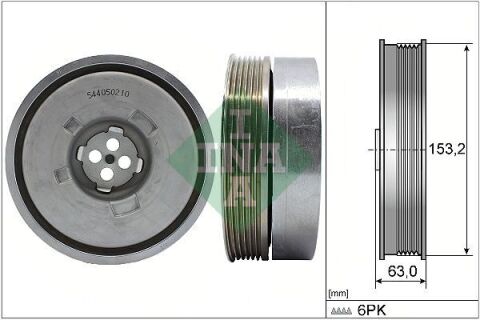 Шків колінвалу BMW 3 (F30/F80) 15-18 (153.2x63) (6PK) B38 B15 A Шків колінвалу BMW 3 (F30/F80) 15-18 (153.2x63) (6PK) B38 B15 A