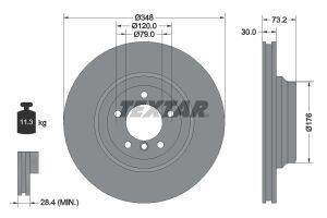 Диск тормозной (передний) BMW 3 (E90-E92)/ X1 (E84) 04-15 (348x30) PRO+