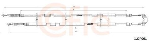 Трос ручного гальма