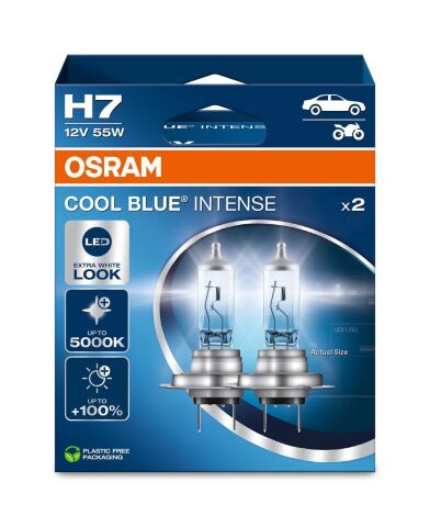 Лампа галогенная H7 55W 12V Cool Blue Intense Next Gen +100% (комплект)