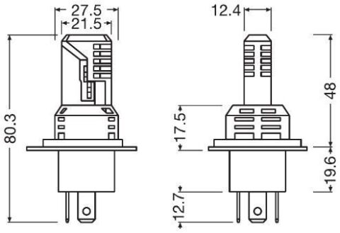 Автолампа LEDriving H4/H19 19W 12V 6500К P43T