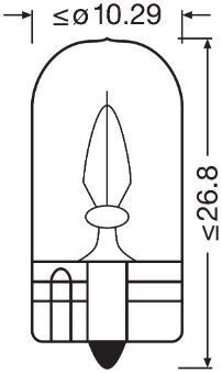 Автолампа Osram 3W 12V W2,1X9,5D (к/т 2 шт)