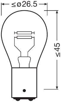 Автолампа Osram 21/5W 12V BAY15D (к/т 2 шт)