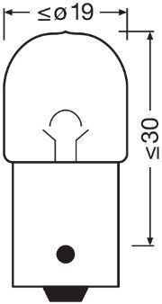 Автолампа Osram 5W 12V BA15s (к/т 2 шт)