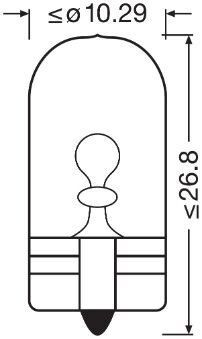 Автолампа Osram 5W 12V W2.1X9.5D (к/т 2 шт)