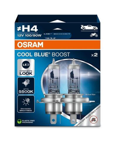 Автолампа Osram H4 12V 100/90W P43T (к/т 2 шт)