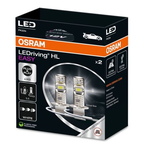 Автолампа Osram LED H3 12V 8W 6500K PK22S (к/т 2 шт)