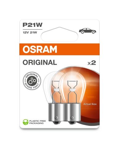 Автолампа Osram P21W 12V BA15s (к/т 2 шт)