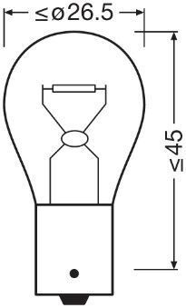 Автолампа Osram P21W 12V BA15s (к/т 2 шт)