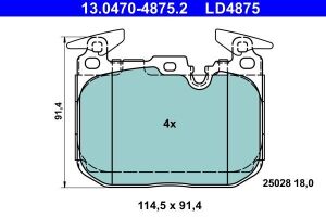 Колодки гальмівні (передні) BMW 3 (F30/F31/F34)/ 4 (F32/F36) 11- (Brembo) ATE Ceramic