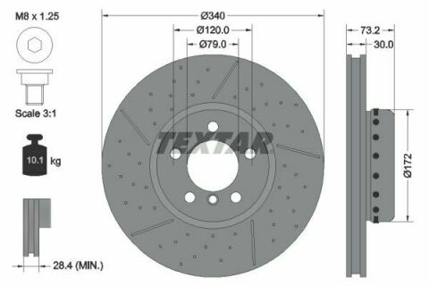 Диск гальмівний (передній) BMW 1 (F20/F21)/3 (F30/F80) (340x30) 11- PRO+