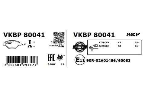 Комплект гальмівних накладок, дискове гальмо Комплект гальмівних накладок, дискове гальмо