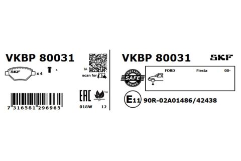 Комплект гальмівних накладок, дискове гальмо Комплект гальмівних накладок, дискове гальмо