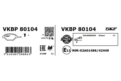 Комплект гальмівних накладок, дискове гальмо Комплект гальмівних накладок, дискове гальмо