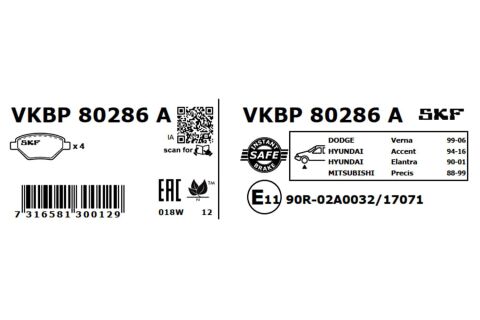 Комплект гальмівних накладок, дискове гальмо Комплект гальмівних накладок, дискове гальмо