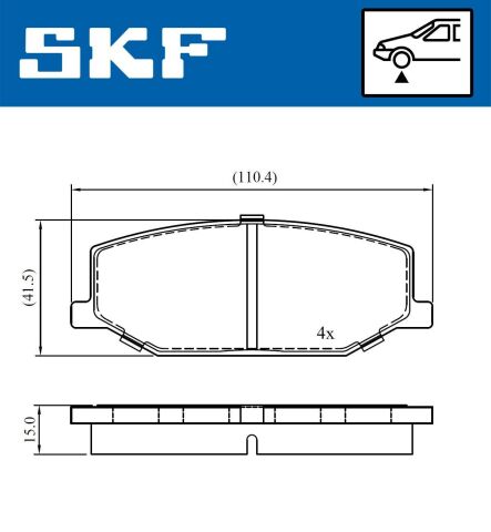 Комплект гальмівних накладок, дискове гальмо Комплект гальмівних накладок, дискове гальмо