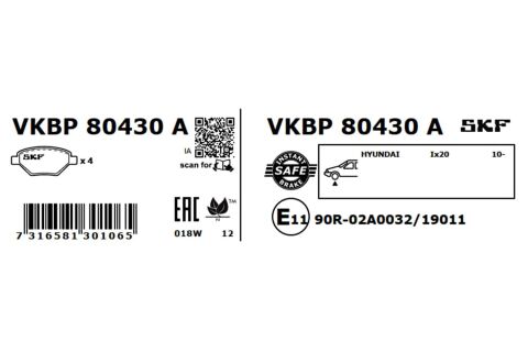 Комплект гальмівних накладок, дискове гальмо Комплект гальмівних накладок, дискове гальмо