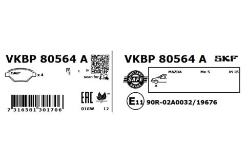 Комплект гальмівних накладок, дискове гальмо Комплект гальмівних накладок, дискове гальмо
