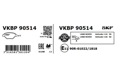 Комплект гальмівних накладок, дискове гальмо Комплект гальмівних накладок, дискове гальмо