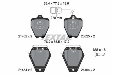 Комплект гальмівних накладок, дискове гальмо