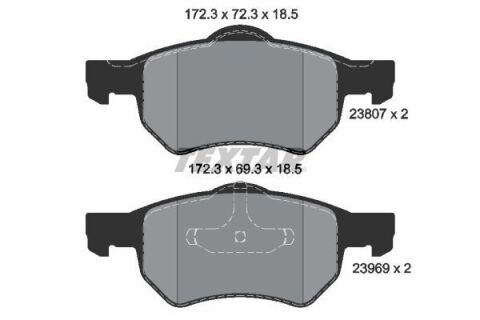 Комплект тормозных колодок, дисковый тормоз