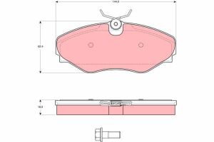 Комплект гальмівних накладок, дискове гальмо