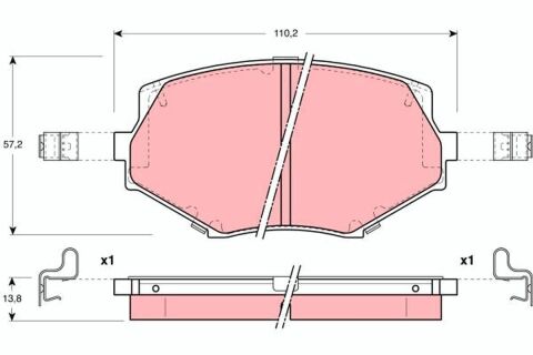 Комплект гальмівних накладок, дискове гальмо