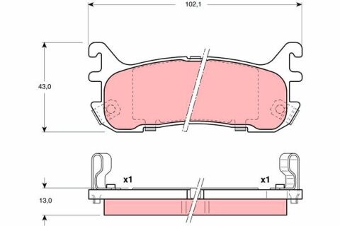 Комплект гальмівних накладок, дискове гальмо Комплект гальмівних накладок, дискове гальмо
