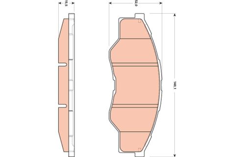 Комплект гальмівних накладок, дискове гальмо Комплект гальмівних накладок, дискове гальмо
