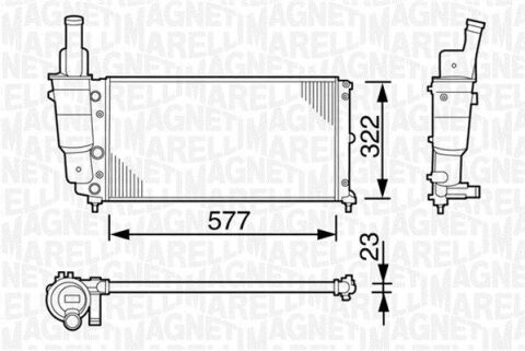 Радіатор fiat punto 55 1.1/60 1.2/75  1.2 mpi/85 1.2 16v 05/97 -/ [350213114000]