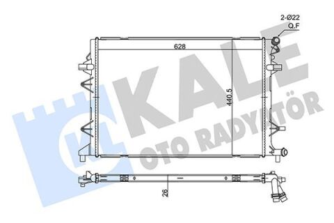 Радиатор охлаждения beetle (5c1, 5c2) 1.4, 2.0 14-, caddy iv 2.0 15-, skoda kale