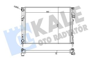 Радіатор охолодження trafic ii, opel vivaro, nissan 1.9dci/2.0 01- kale