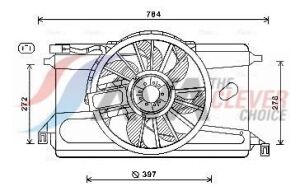Вентилятор радіатора (дифузор в зборі) c-max, focus ii ford