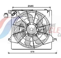 Вентилятор радиатора (диффузор в сборе) santa fe ii 09-