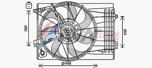 Вентилятор радиатора (диффузор в сборе) tucson 2.7 04-,