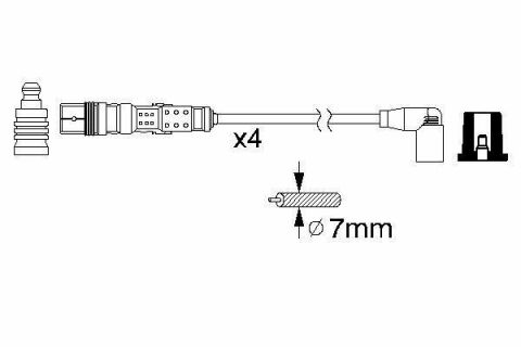 Проводи запалювання VW Caddy III 2.0 EcoFuel 06-15 (к-кт)